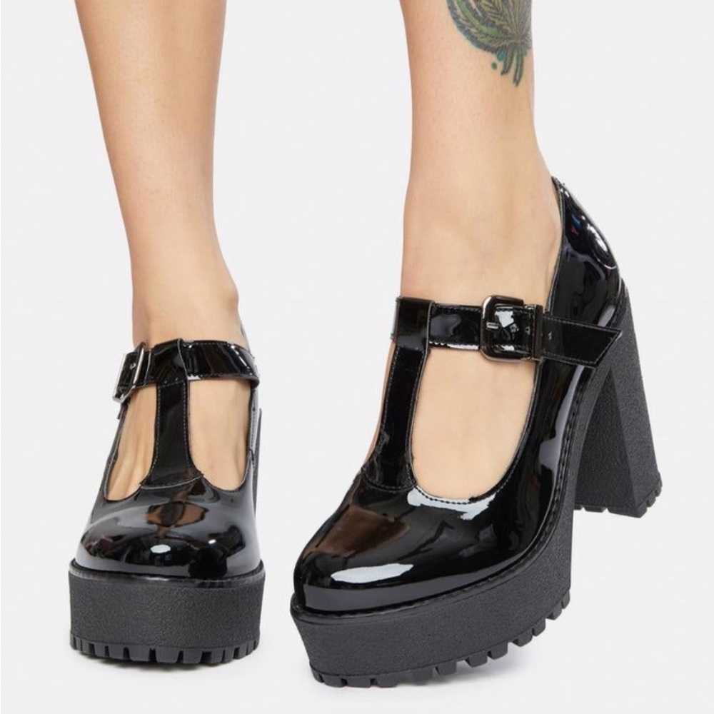 Latent Mary Jane Platform Heels